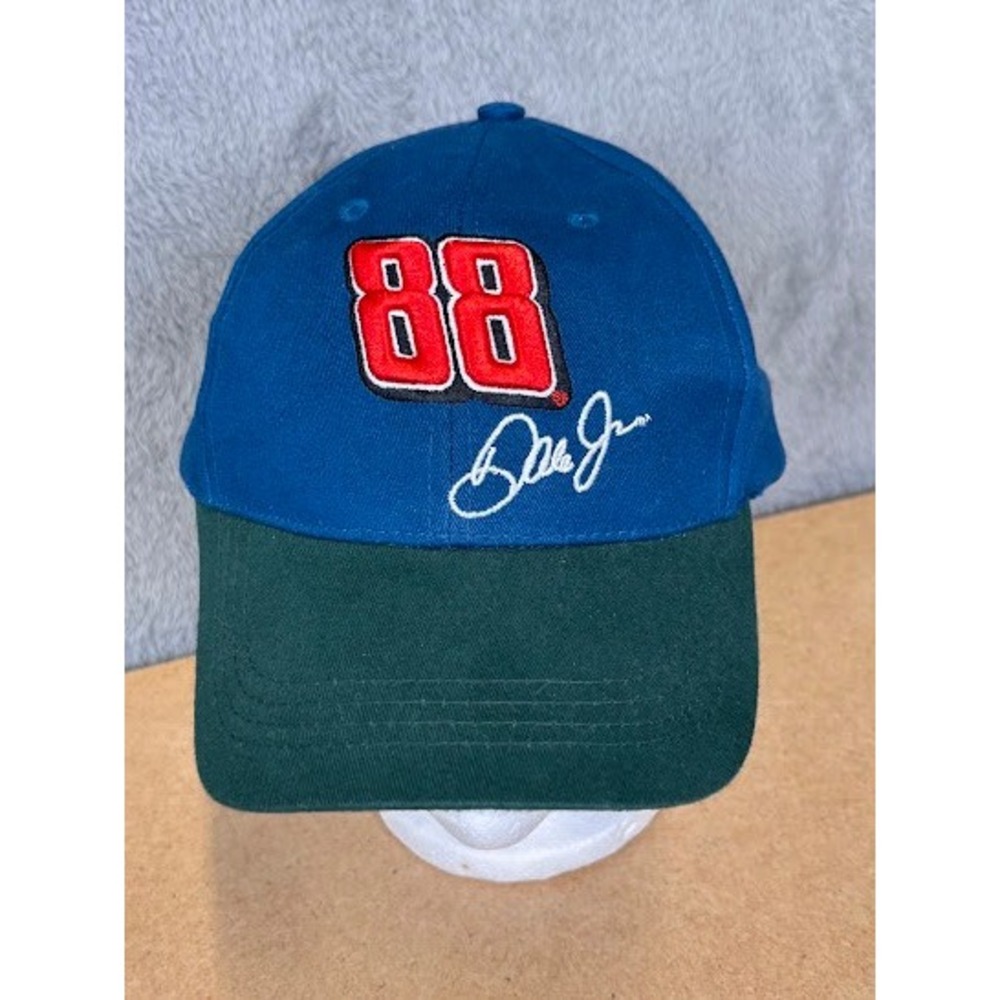 Dale Earnhardt Jr 88 NASCAR Hat Navy Blue Green Adjustable Baseball Cap Racing - Picture 2 of 8